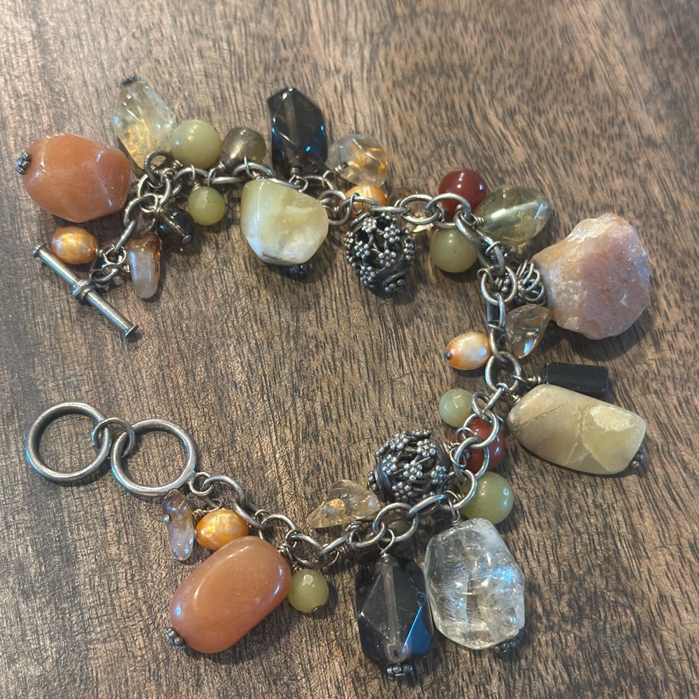 Silpada Multicolor Stone Charm Bracelet - earthy colors